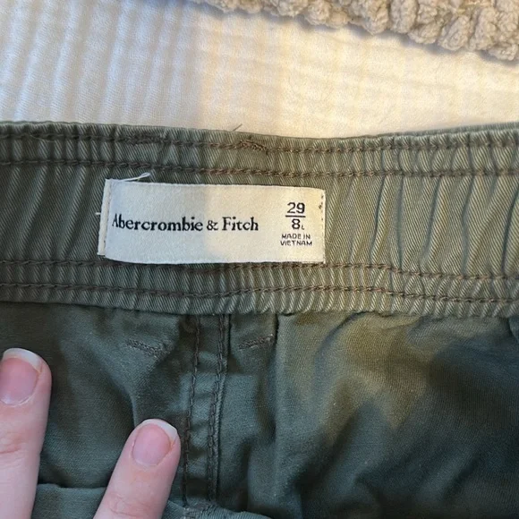 Abercrombie Wide Leg Cargo Pants Green 29L Long - Picture 4 of 4